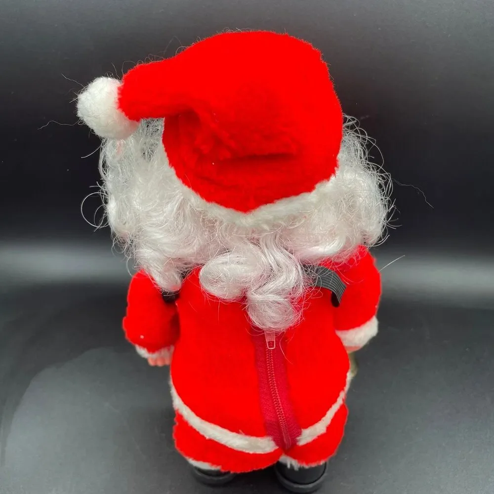 Vintage Holiday Santa Claus Wind Up Musical Moving Doll Display Or Repair